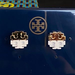 Tory Burch Dipped Logo Stud Earrings